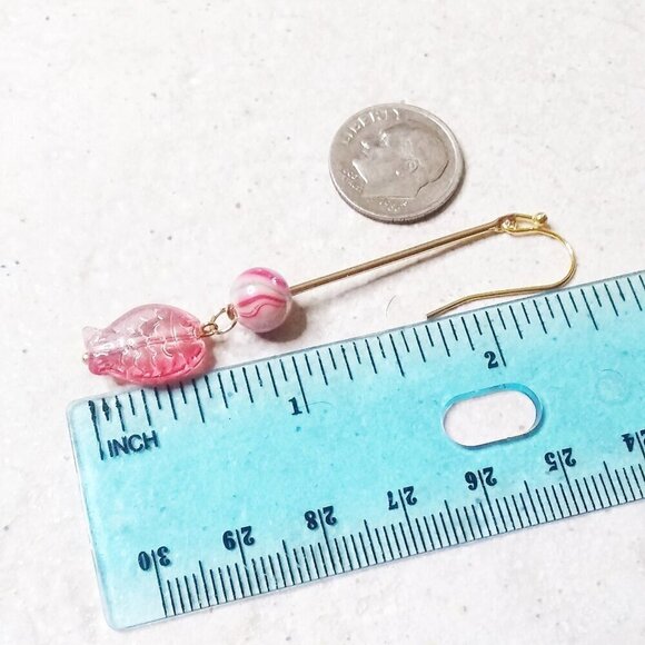 Unique + Sexy! OOAK Red Fish Fishing Dangle Earrings | Mermaid Approved - Picture 6 of 7